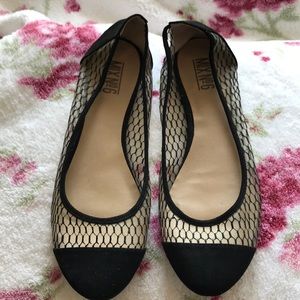 Mix No 6 Black Mesh Flats
